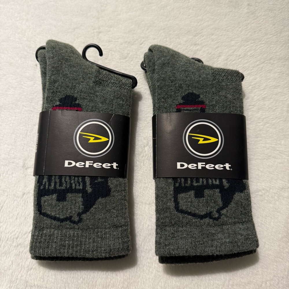 DeFeet Woolie Boolie Wool blend crew socks 6” The Shock Howse sz small Hike Run
